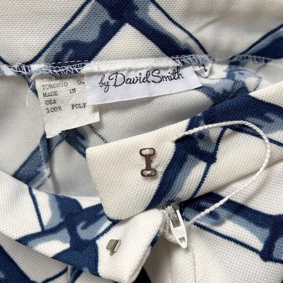 70s Vintage Highwaisted Maxi Skirt Polyester Bamboo Grid Pattern David Smith. - Picture 7 of 9